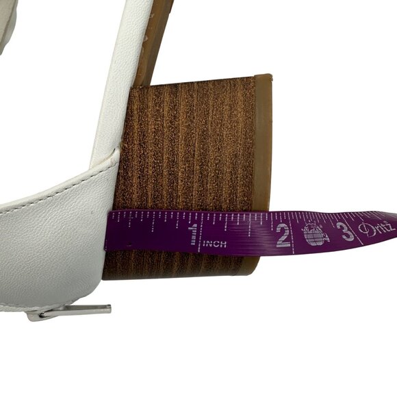 Baretraps Womens White Laser Cut Open-Toe Sandals Zipper Block Heels Size 10 - Picture 10 of 12